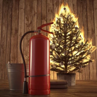 Navidad, control de incendios en el negocio